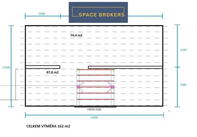 Pronájem skladu, Pardubice, 162 m2