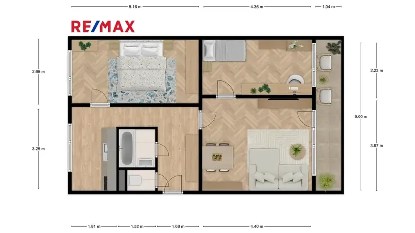Prodej bytu 3+1, Chrudim, U Stadionu, 57 m2