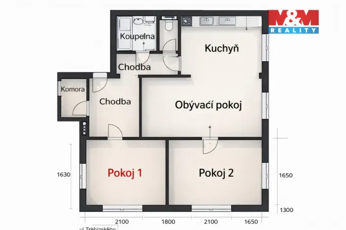 Pronájem bytu 3+1, Žatec, Třebízského, 81 m2
