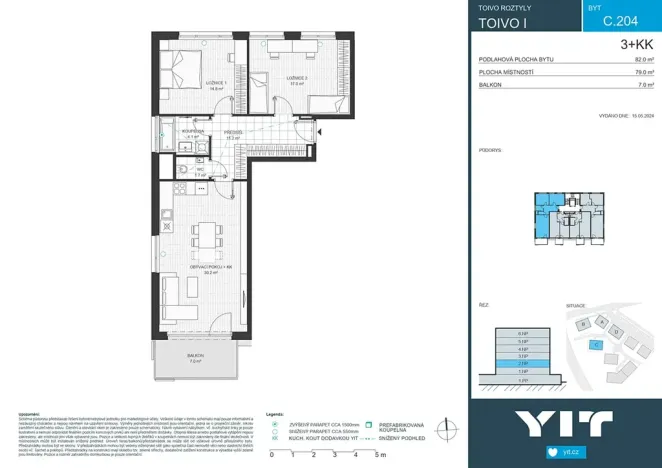 Prodej bytu 3+kk, Praha - Chodov, Komárkova, 79 m2