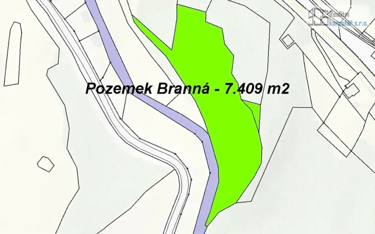 Prodej pozemku pro bydlení, Branná, 7409 m2