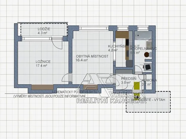 Prodej bytu 2+kk, Praha - Vršovice, Kišiněvská, 48 m2