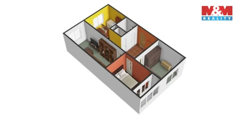Prodej bytu 3+1, Klášterec nad Ohří - Miřetice u Klášterce nad Ohří, Luční, 71 m2