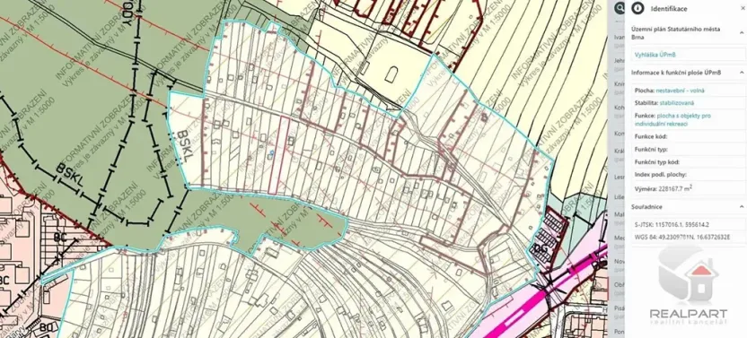 Prodej zahrady, Brno, Hlaváčova, 903 m2
