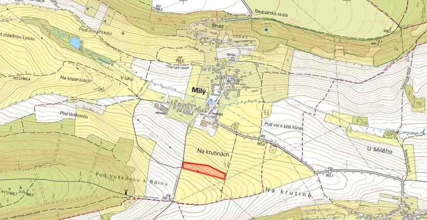 Prodej pole, Milý, 11497 m2