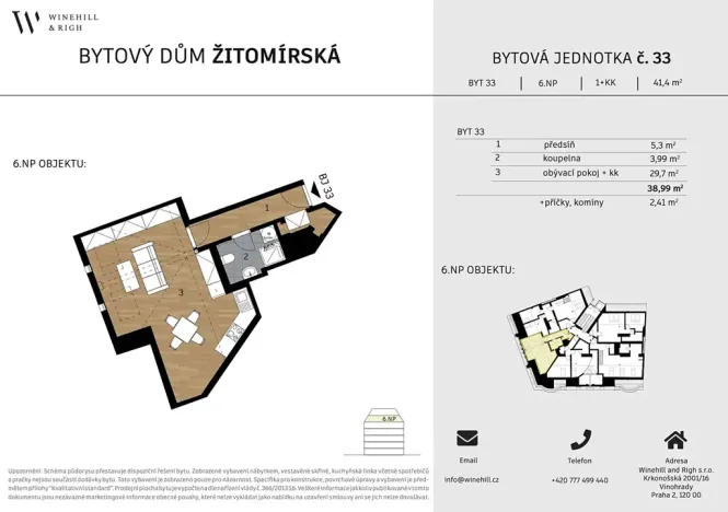 Prodej bytu 1+kk, Praha - Vršovice, Žitomírská, 41 m2