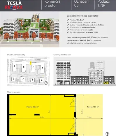 Pronájem obchodního prostoru, Praha - Hloubětín, Poděbradská, 103 m2