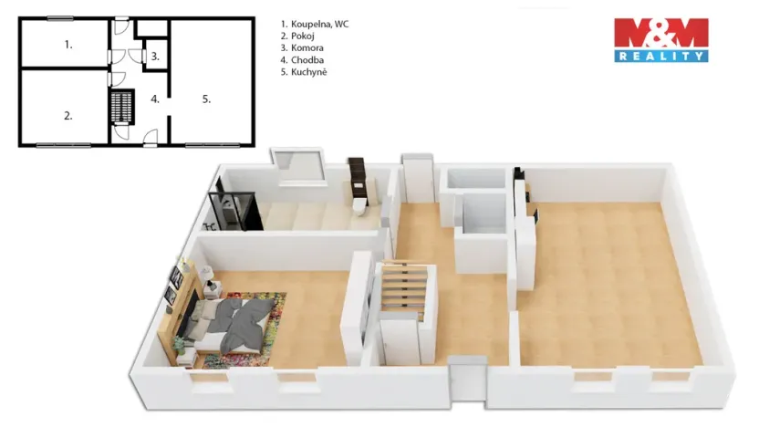 Prodej rodinného domu, Dobruška - Chábory, 65 m2