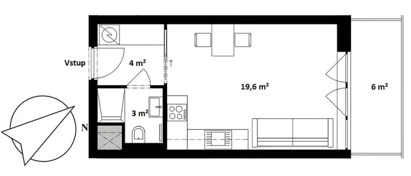 Prodej bytu 1+kk, Praha, Formanská, 33 m2