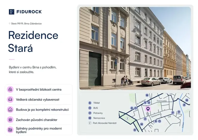 Prodej bytu 1+kk, Brno, Stará, 45 m2