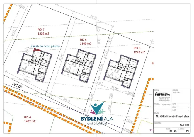 Prodej pozemku pro bydlení, Bystřany, Havlíčkova, 1203 m2