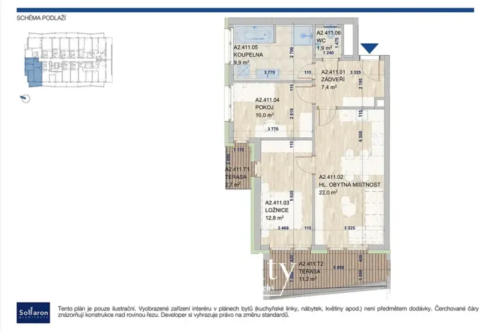 Pronájem bytu 3+kk, Brno, Komárovská, 64 m2
