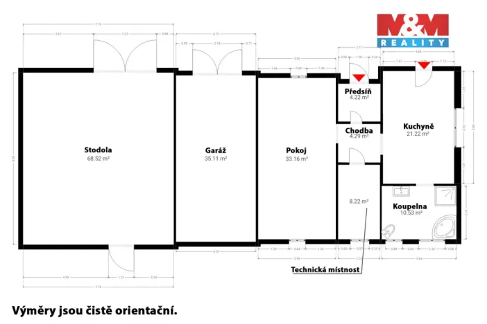 Prodej rodinného domu, Měčín - Radkovice, 83 m2