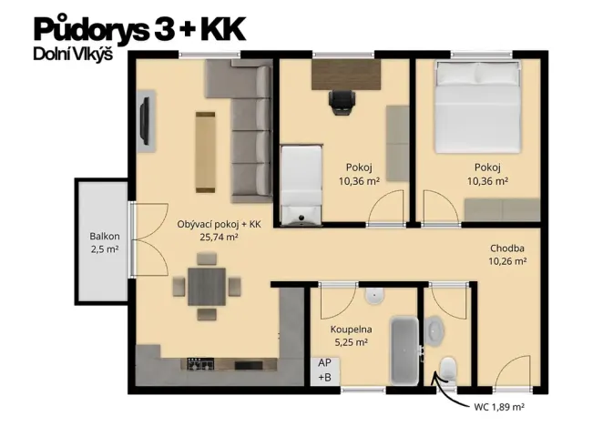 Prodej bytu 3+kk, Plzeň, 63 m2