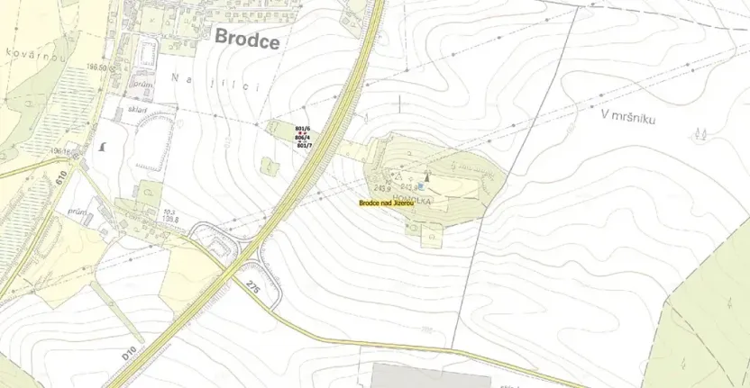 Prodej pozemku, Brodce, 777 m2