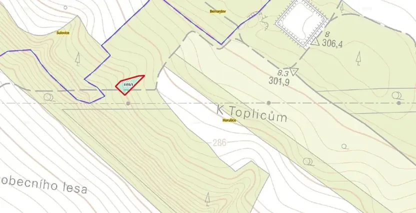 Prodej louky, Horušice, 1217 m2