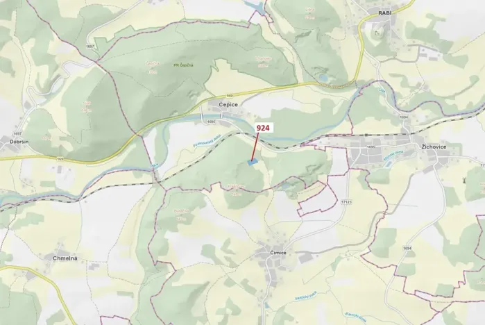 Dražba lesa, Rabí, 6042 m2