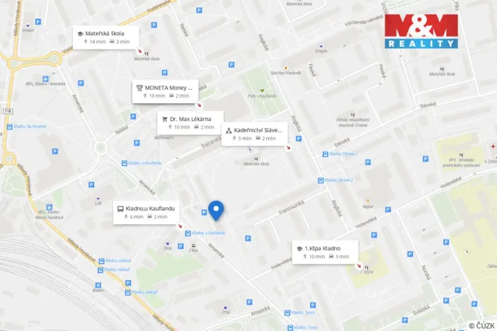 Pronájem bytu 1+kk, Kladno - Kročehlavy, Americká, 34 m2