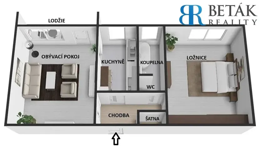 Prodej bytu 2+1, Olomouc, Brněnská, 50 m2