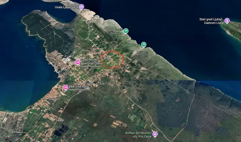 Prodej pozemku pro bydlení, Vrsi, Chorvatsko, 500 m2