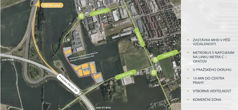 Prodej komerčního pozemku, Vestec, Hodkovická, 7264 m2