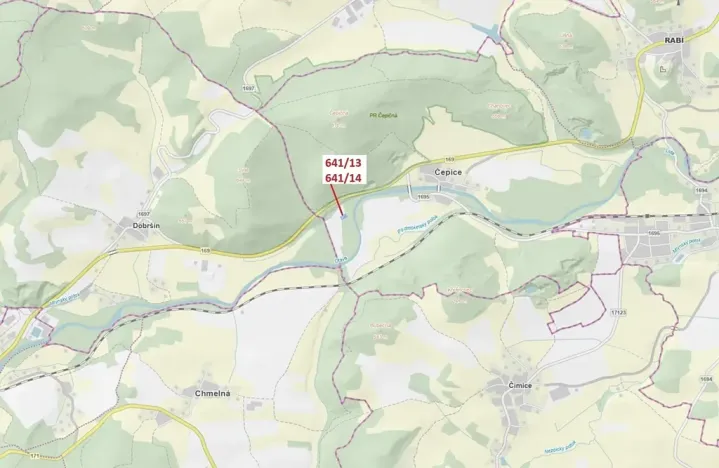 Dražba lesa, Rabí, 1958 m2