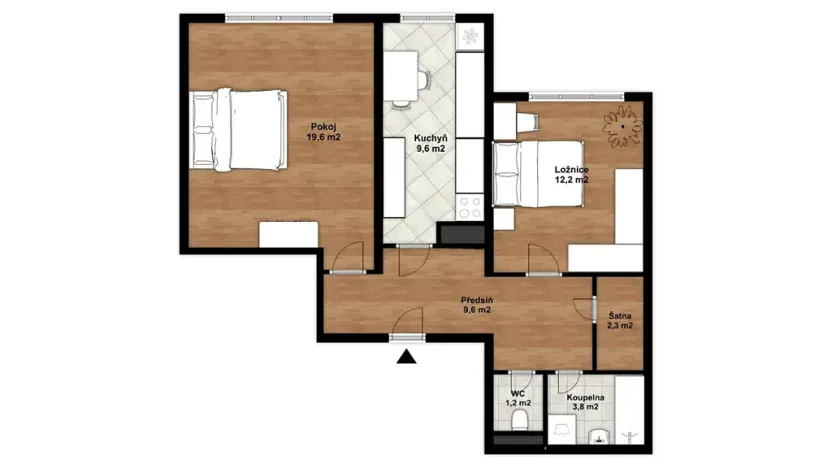 Prodej bytu 2+1, České Budějovice, J. Š. Baara, 61 m2