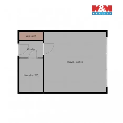 Pronájem bytu 1+kk, Světlá nad Sázavou, 25 m2