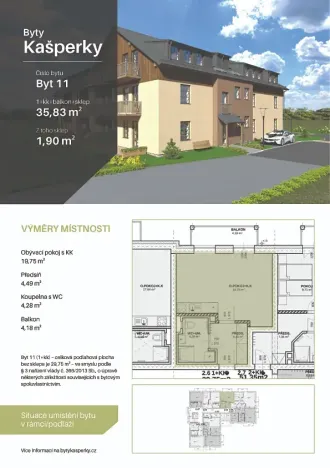 Prodej bytu 1+kk, Kašperské Hory, Česká, 31 m2