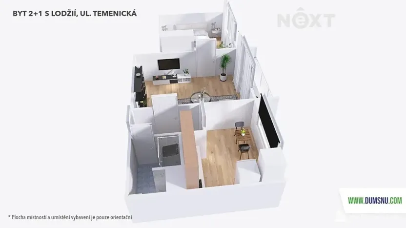 Pronájem bytu 2+1, Šumperk, Temenická, 43 m2