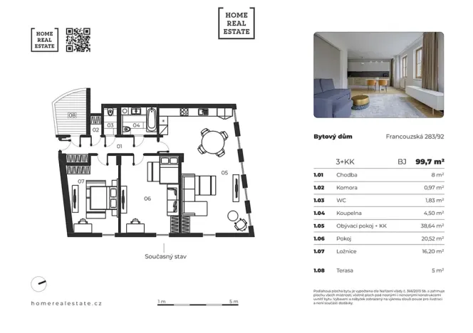 Prodej bytu 3+kk, Praha - Vršovice, Francouzská, 95 m2