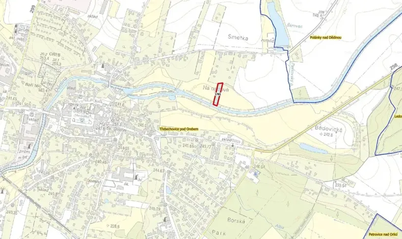 Prodej podílu pozemku, Třebechovice pod Orebem, 1281 m2