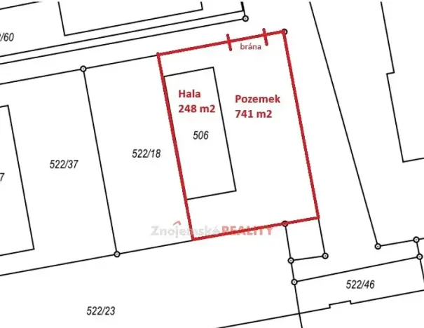 Pronájem skladu, Znojmo, 248 m2