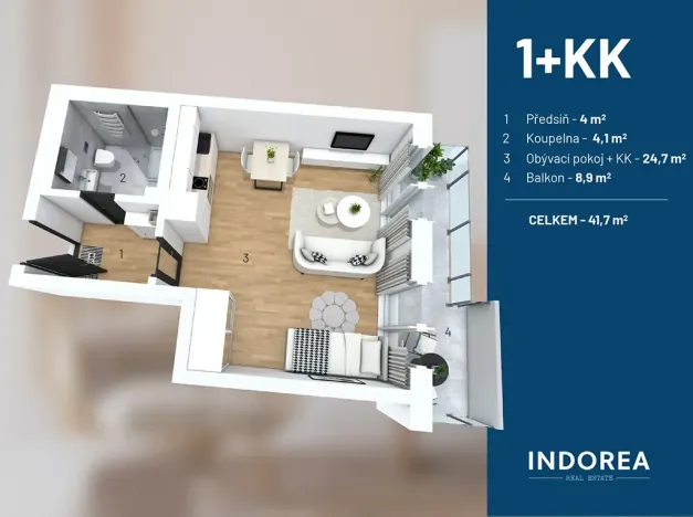 Pronájem bytu 1+kk, Praha - Vysočany, Fafkových, 33 m2