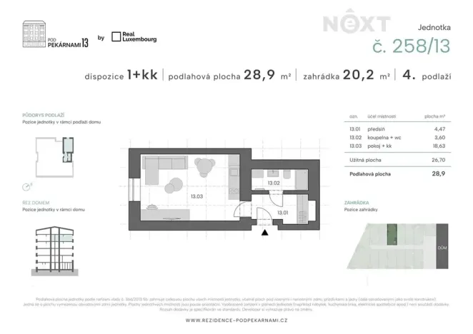 Prodej bytu 1+kk, Praha - Vysočany, Pod pekárnami, 29 m2