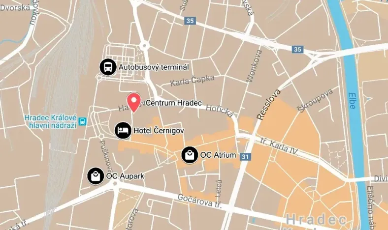 Pronájem obchodního prostoru, Hradec Králové, Kollárova, 3447 m2