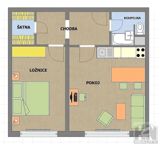 Prodej bytu 2+kk, Liberec - Liberec VI-Rochlice, Pazderkova, 43 m2