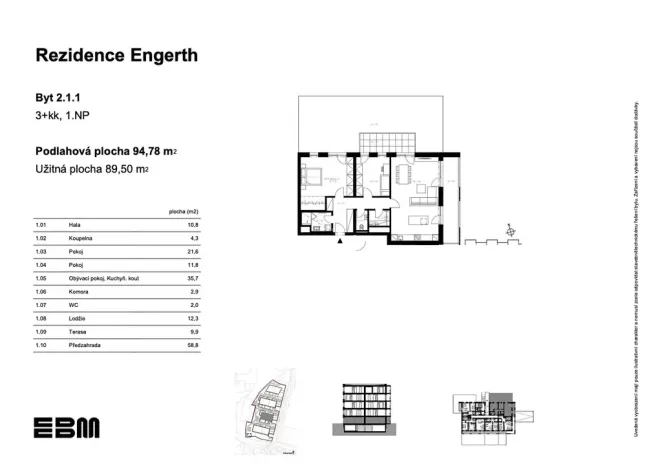 Prodej bytu 3+kk, Kladno, U Engerthu, 90 m2