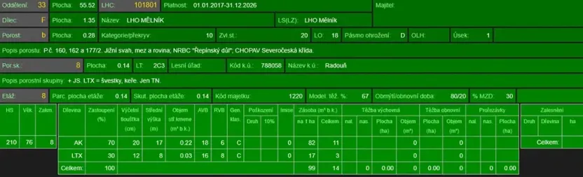 Prodej lesa, Mělnické Vtelno, 2736 m2