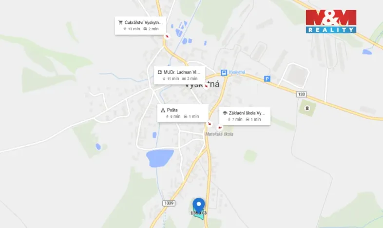 Prodej pozemku pro bydlení, Vyskytná, 1414 m2