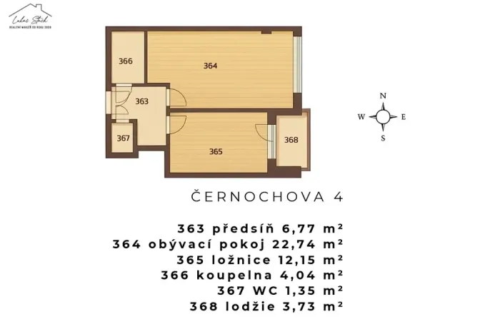 Pronájem bytu 2+kk, Praha - Košíře, Černochova, 51 m2