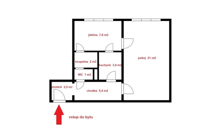 Prodej bytu 1+1, Tábor, 43 m2