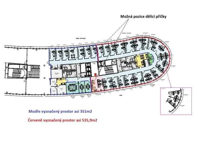 Pronájem kanceláře, Praha - Nusle, Pikrtova, 350 m2