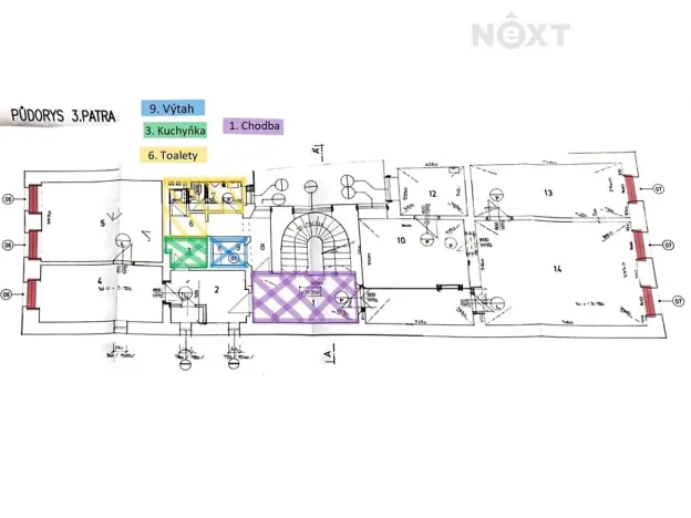 Pronájem kanceláře, České Budějovice, nám. Přemysla Otakara II., 150 m2