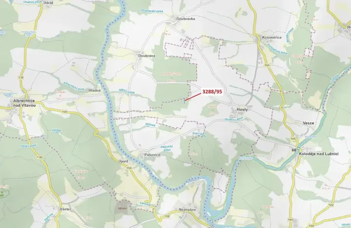 Dražba lesa, Hosty, 1735 m2