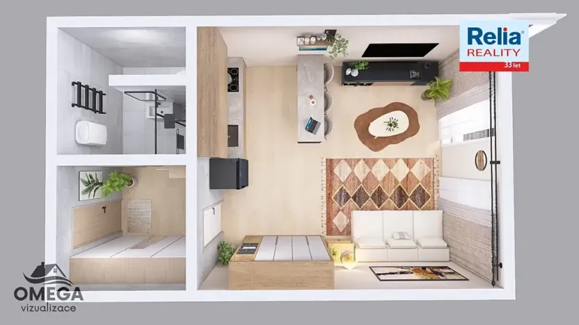 Prodej bytu 1+kk, Liberec, Sluneční stráň, 46 m2