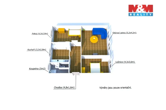 Prodej bytu 3+1, Hostouň - Holubeč, 86 m2