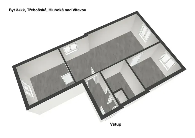 Pronájem bytu 3+kk, Hluboká nad Vltavou, Třeboňská, 57 m2
