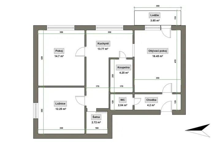 Prodej bytu 3+1, Slavičín, Okružní, 72 m2