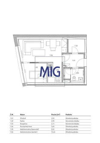 Pronájem bytu 2+kk, Brno, Cejl, 32 m2